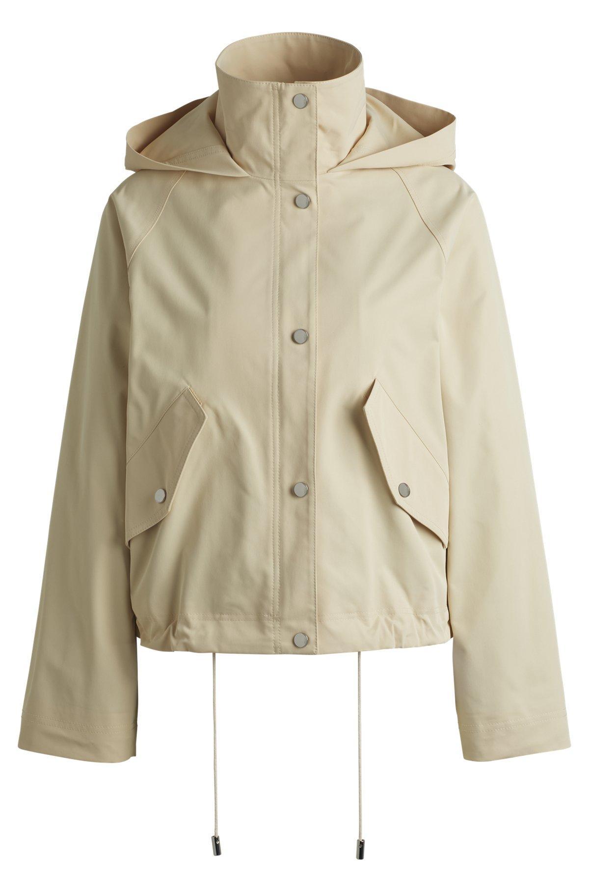 BOSS - Hooded parka jacket in water-repellent fabric - Light Beige Product Image