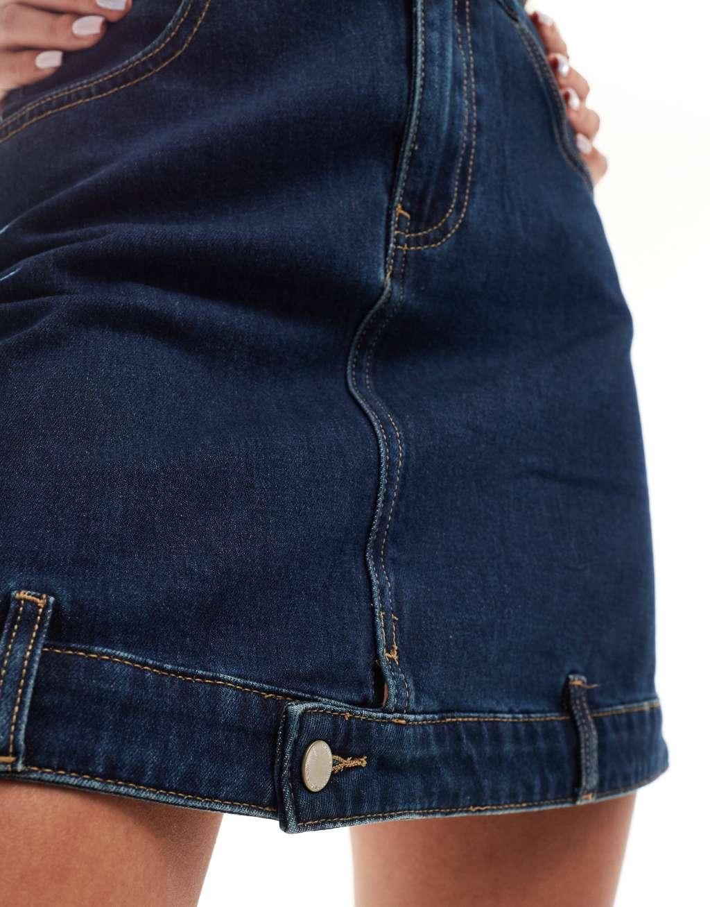Urban Revivo a-line denim mini skirt in indigo  Product Image