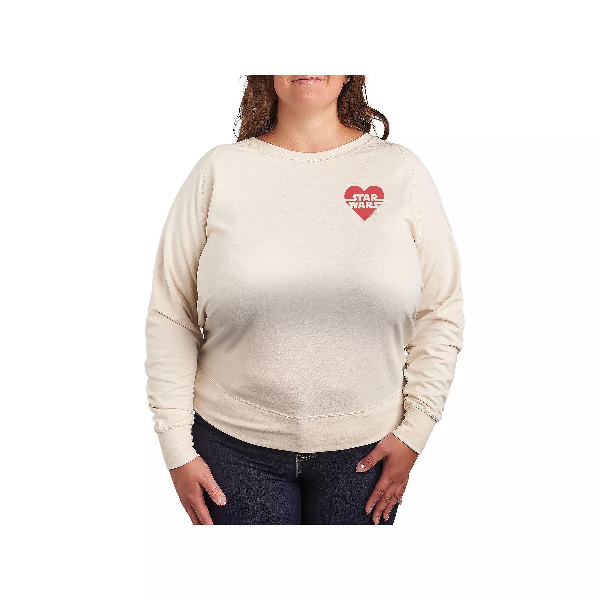 Plus Size Gnome And Flowers French Terry Long Sleeve Tee, Womens Product Image