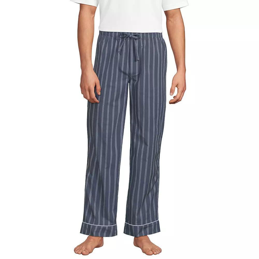Men's Lands' End Essential Pajama Pants, Size: Medium, Gray Mist Sails Product Image