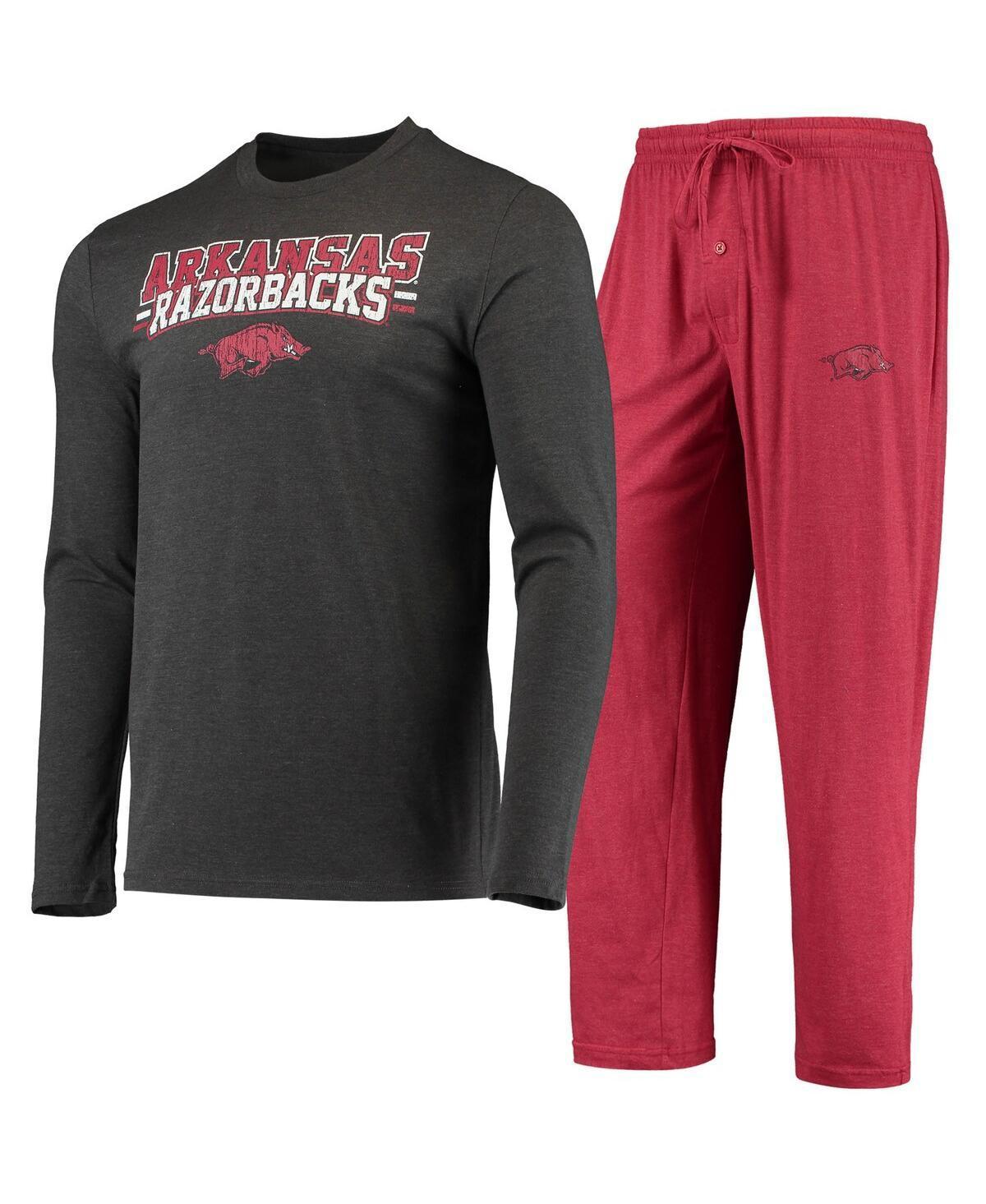 Men's Concepts Sport Cardinal/Heathered Charcoal Arkansas Razorbacks Meter Long Sleeve T-Shirt & Pants Sleep Set, Size: Medium Product Image