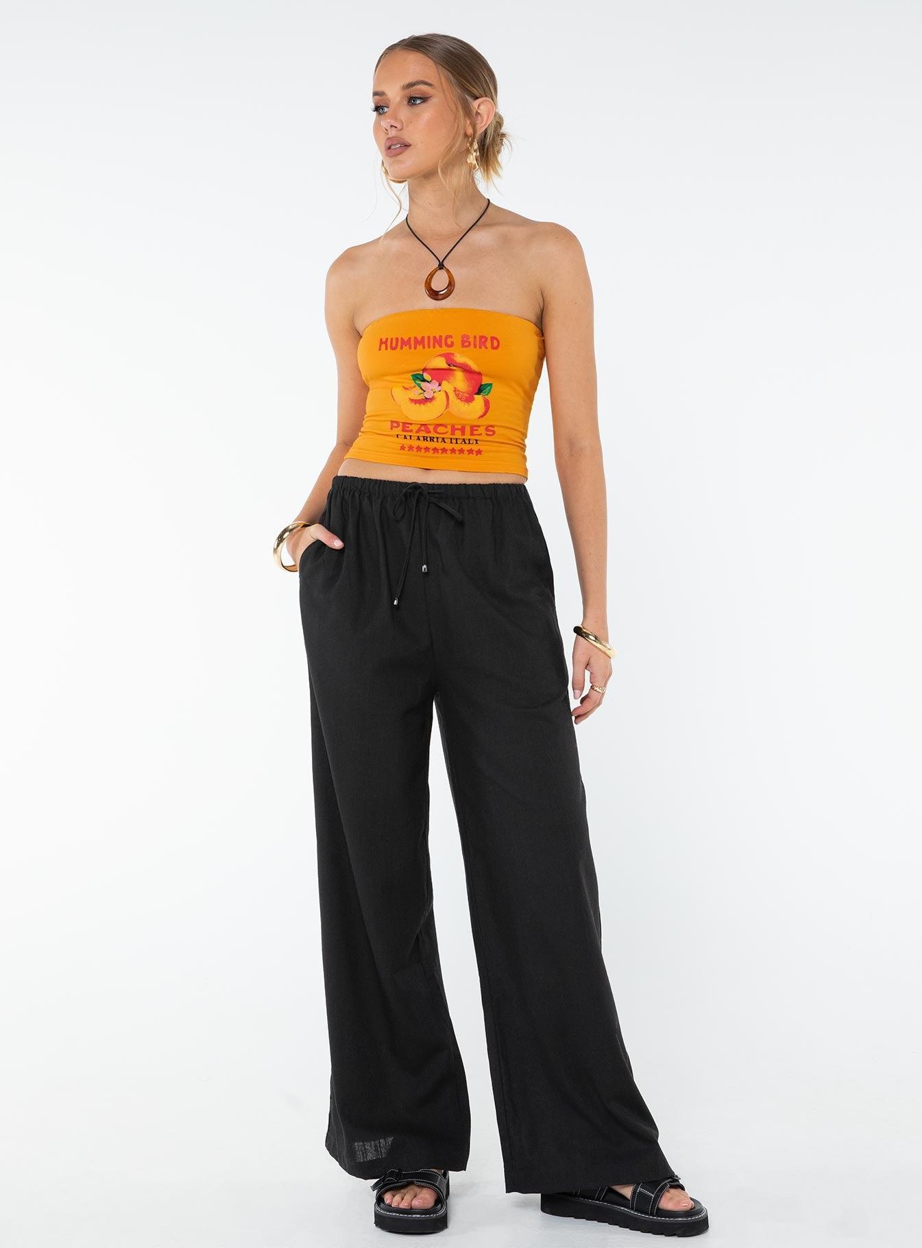 Ogilvie Linen Blend Pants Black Product Image