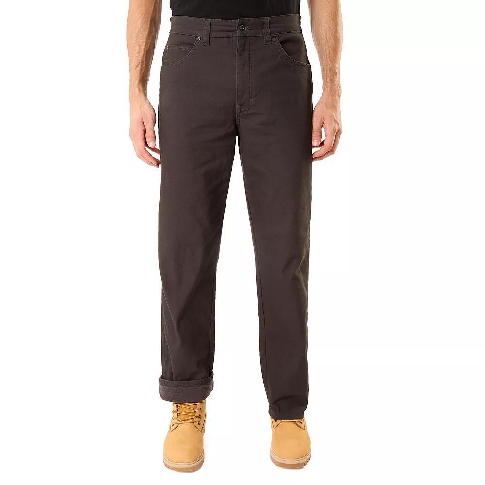 Men's Smith's Workwear Stretch Fleece-Lined Canvas 5-Pocket Pants, Size: 42X30, Green Product Image