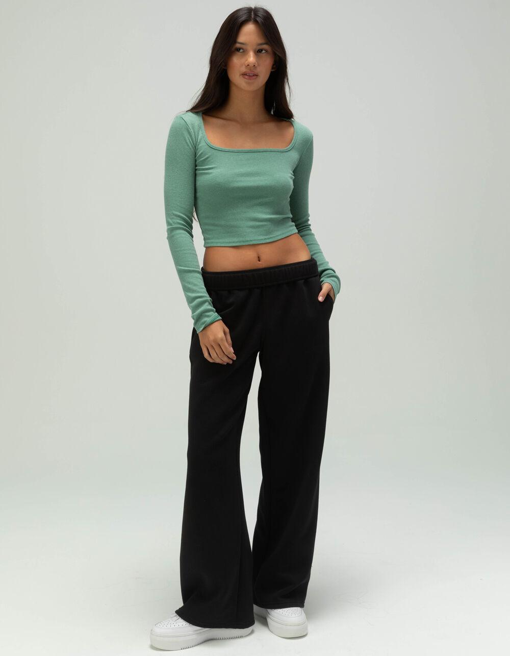 TILLYS Square Neck Womens Long Sleeve Tee - HEATHER GRAY Product Image