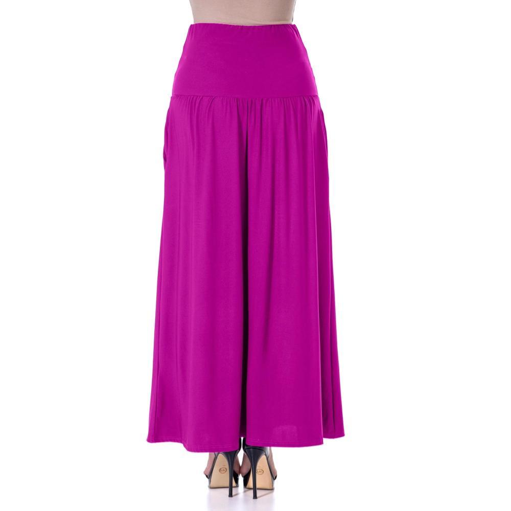 Women's 24Seven Comfort Apparel Foldover Maxi Skirt With Pockets, Size: Medium, Green Product Image