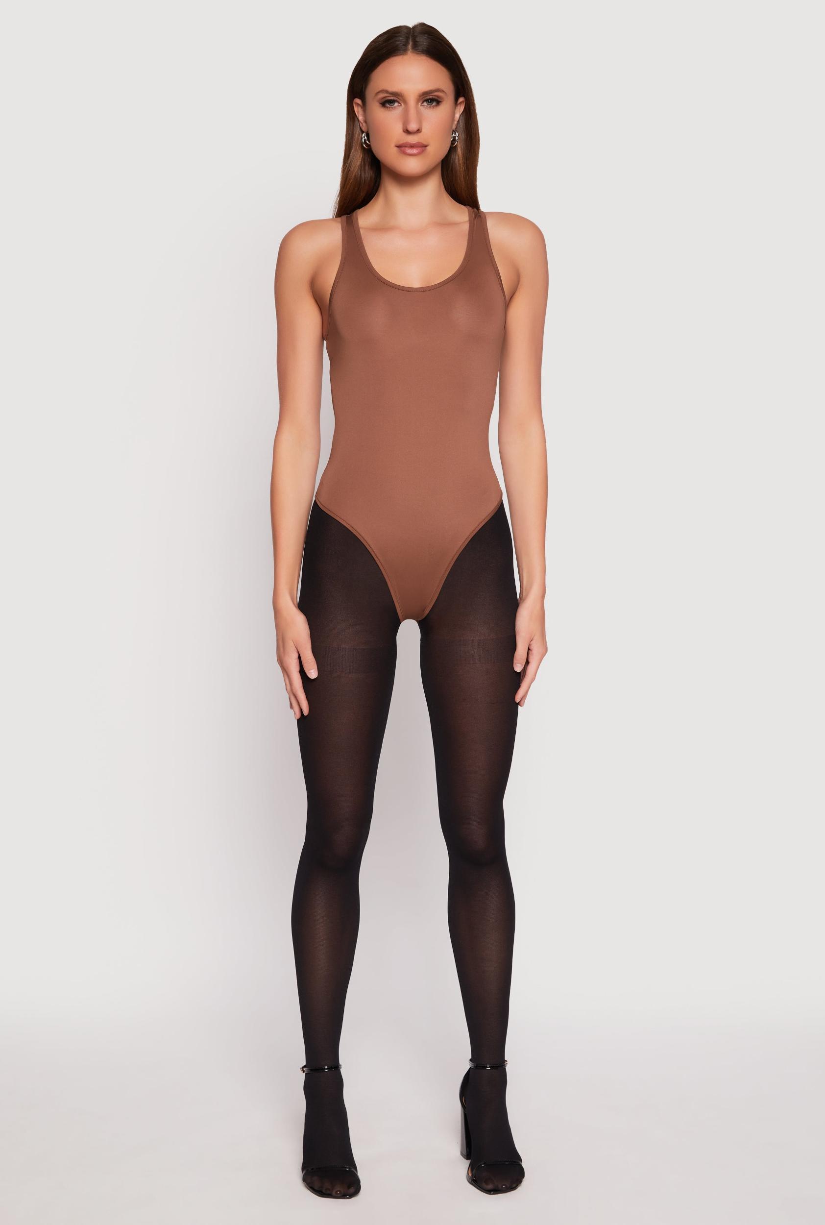 Womens Daisy Scoop Neck Thong Bodysuit Product Image