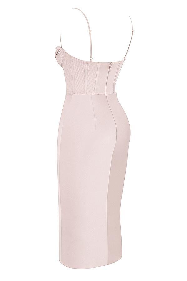 Myrna  crystal satin corset midi dress - sale Product Image