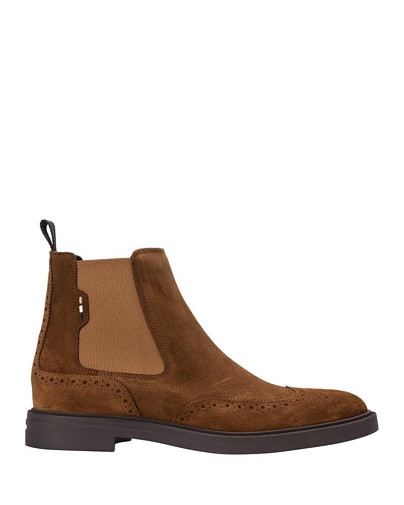 Boss Mens Calev Suede Wingtip Chelsea Boots Product Image