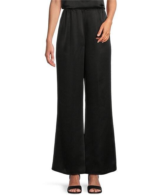 Caroline Rose Soft Satin Wide Leg Pull-On Coordinating Pants Product Image