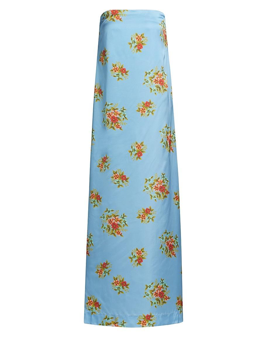 Womens Lucie Floral Satin Strapless Maxi Dress Product Image