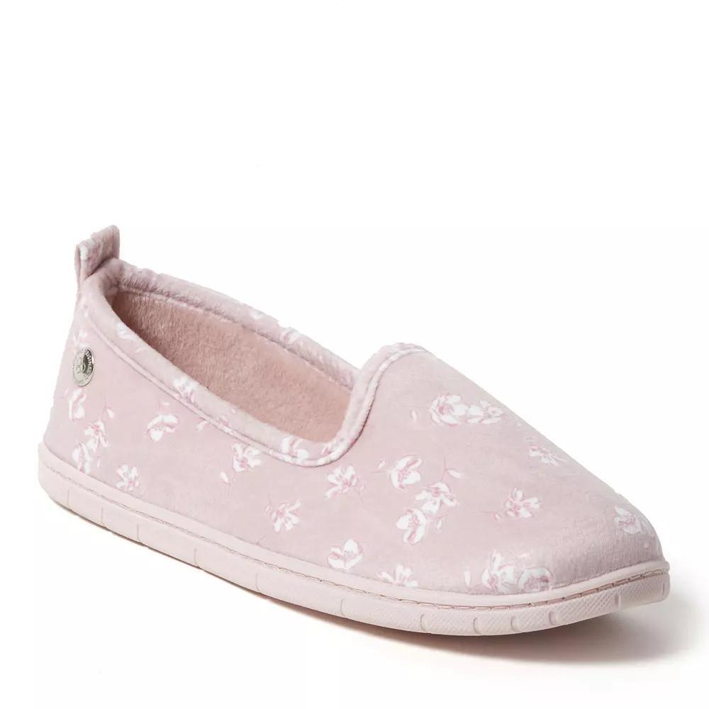 Dearfoams Rachel Velour Women's Closed Back Slippers, Size: Medium, Pink Floral Product Image