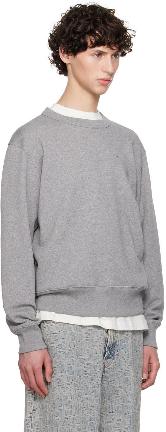 ACNE STUDIOS Fairah X M Face Crewneck Sweatshirt In Light Grey Product Image
