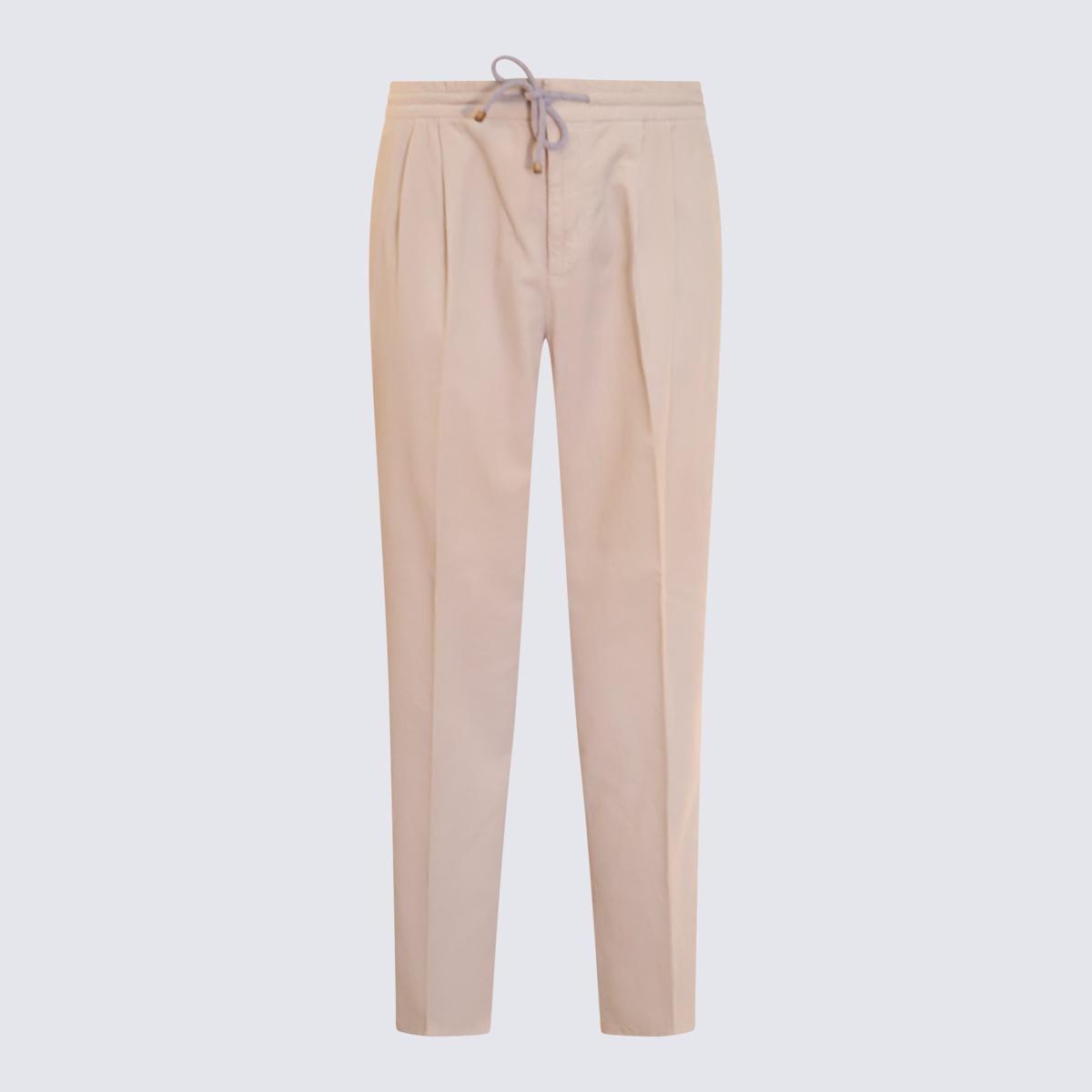 BRUNELLO CUCINELLI Beige Cotton Pants In Brown Product Image