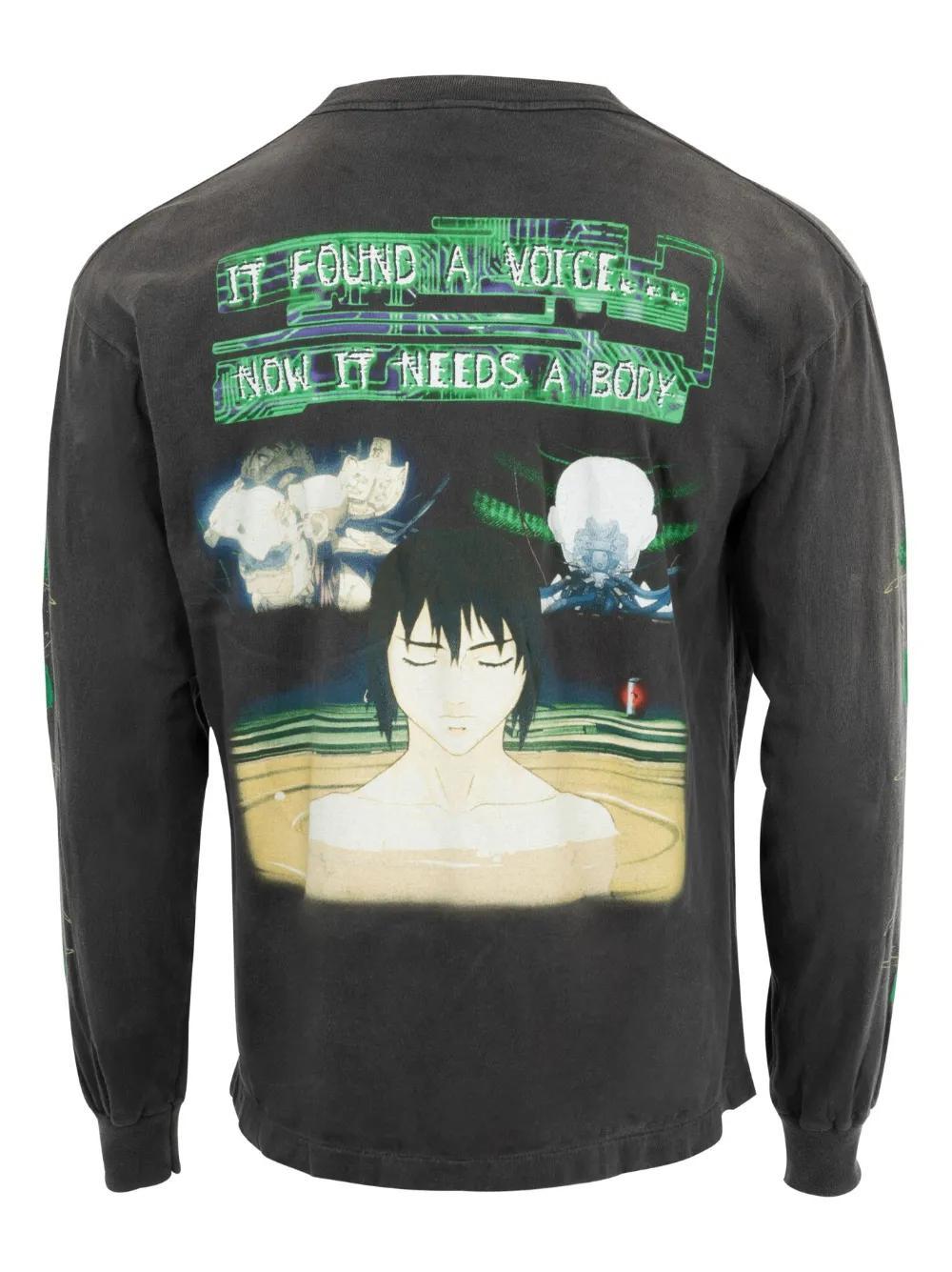anime-print cotton T-shirt Product Image