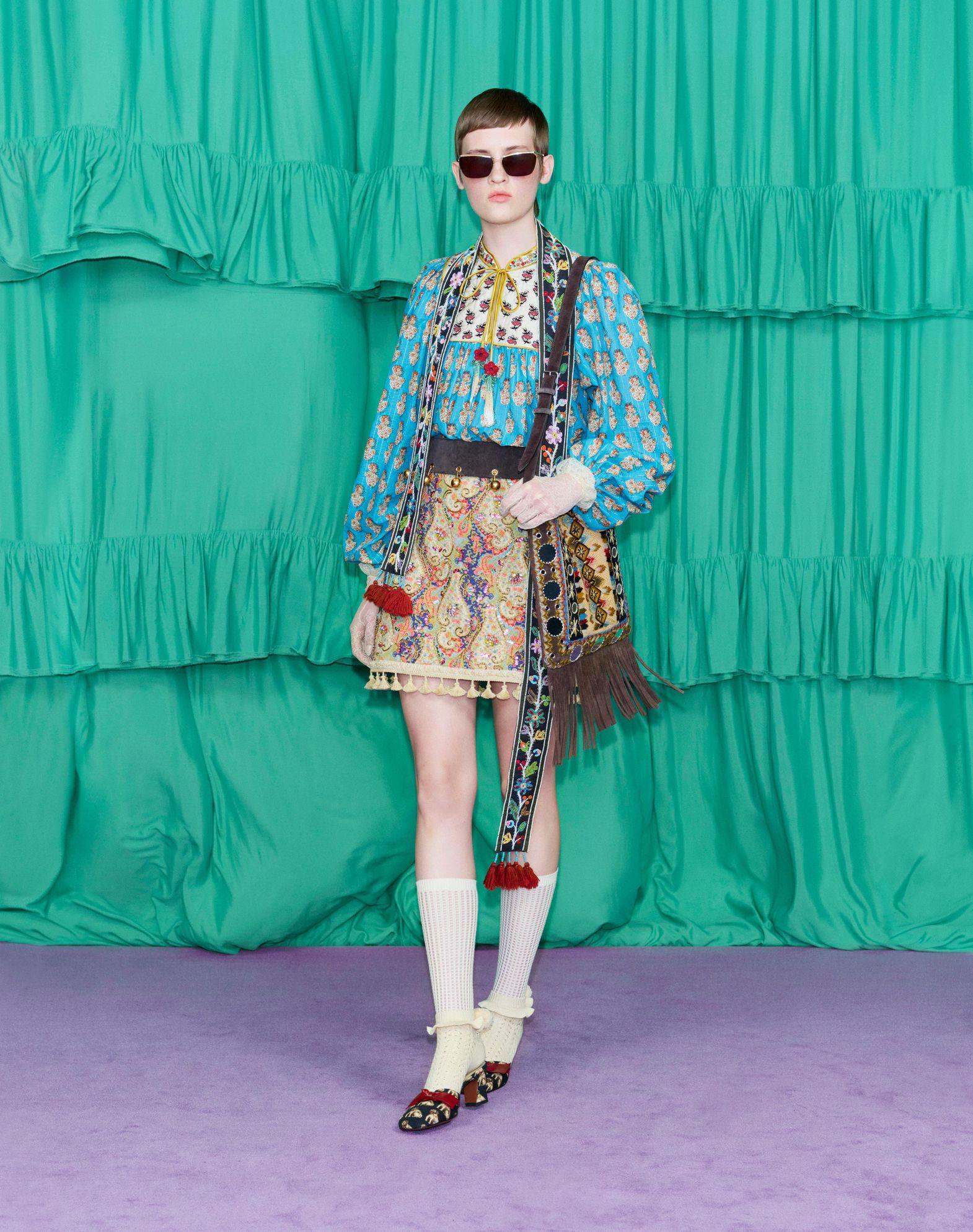 Cotton And Lurex Top With Embroidered Petales D'Amour Print Product Image