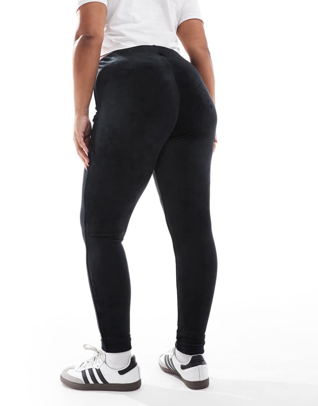 Yours velour leggings in black Product Image
