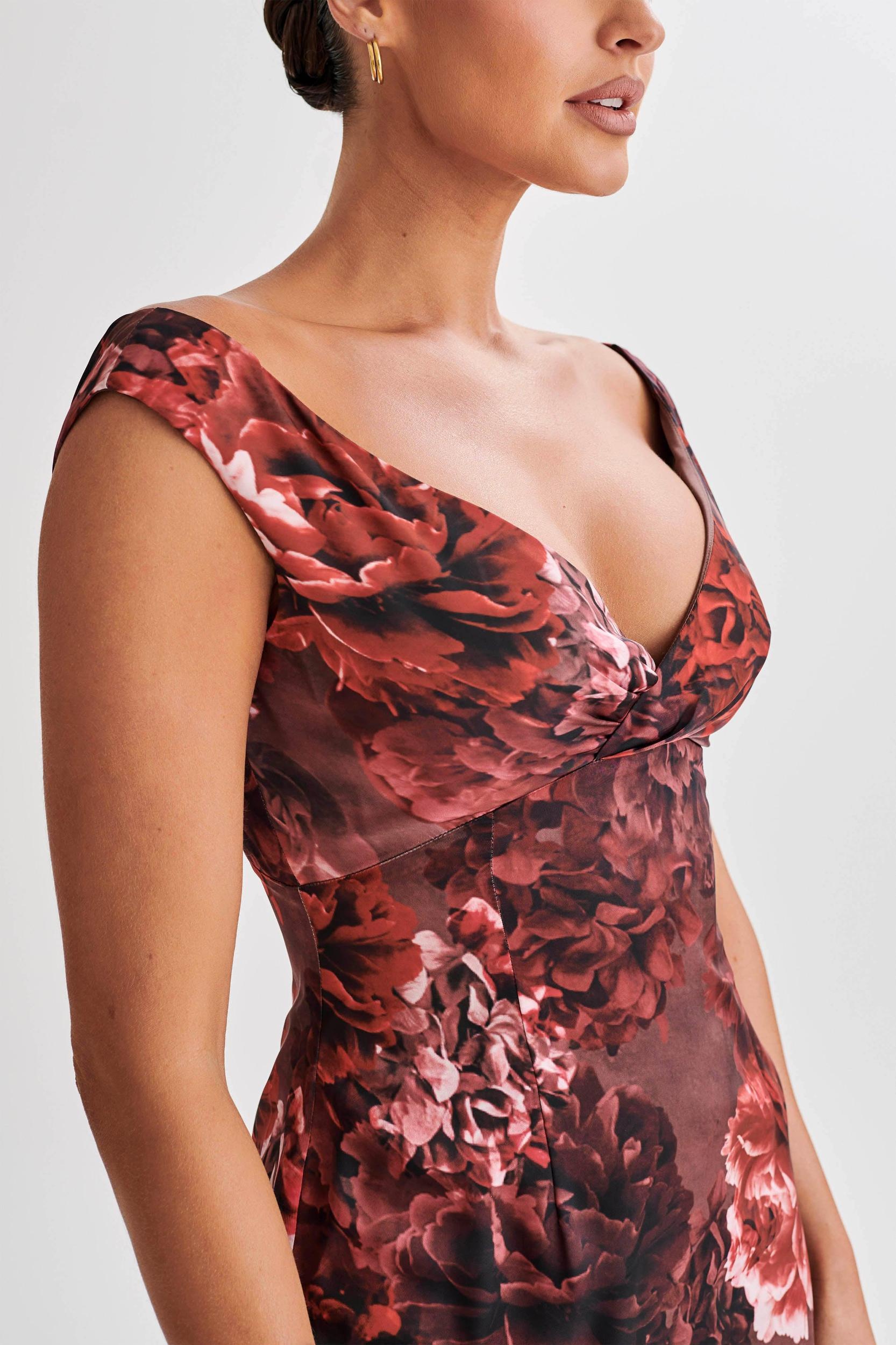 Giavanni Off Shoulder Maxi Dress - Peony Print Product Image