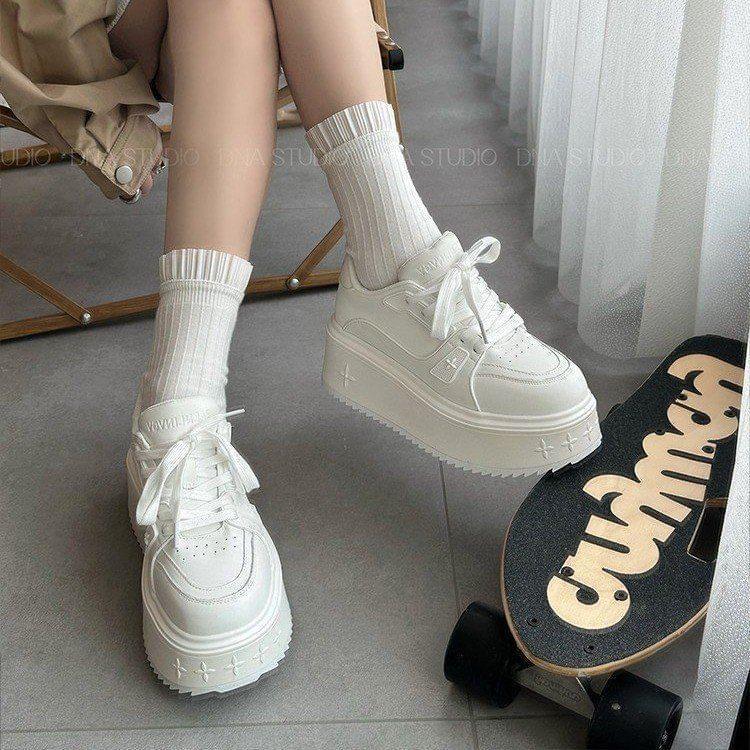 Lace-Up Platform Sneakers Product Image