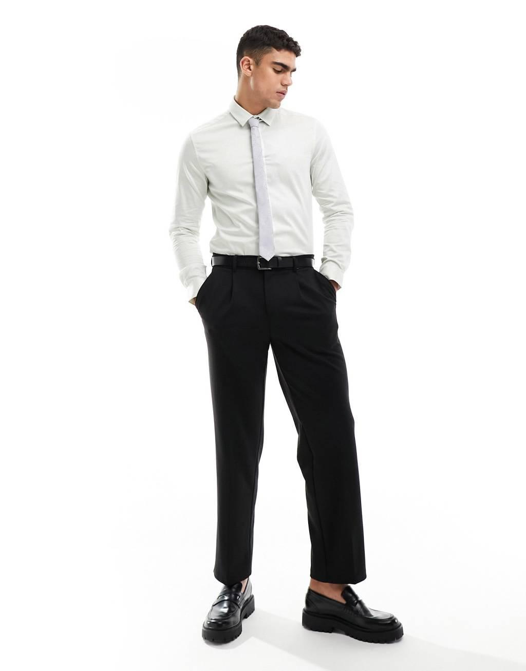 ASOS DESIGN Wedding slim sateen shirt Product Image