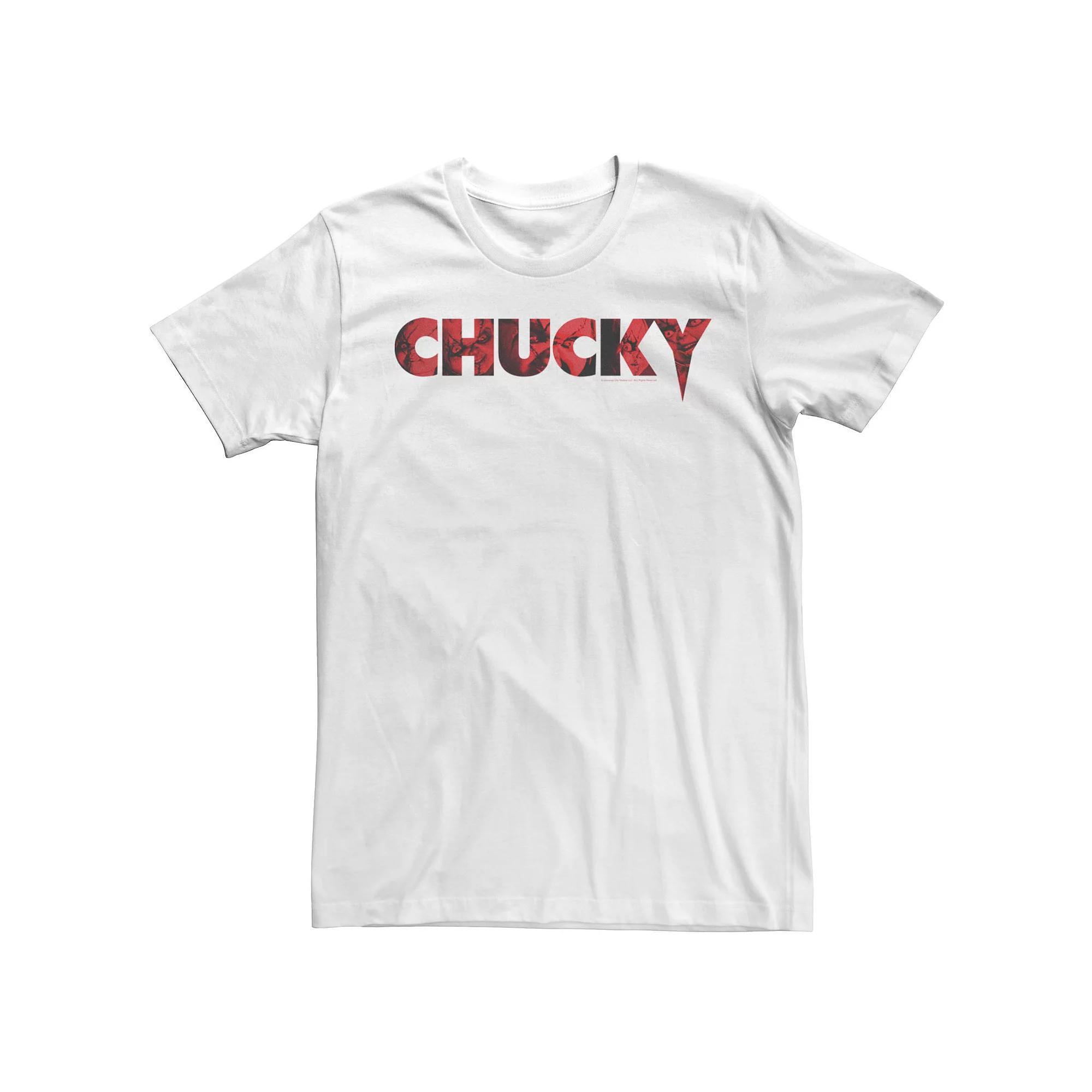 Men's Chucky Red Text Good Guys Doll Fill Tee, Size: Medium, White Product Image