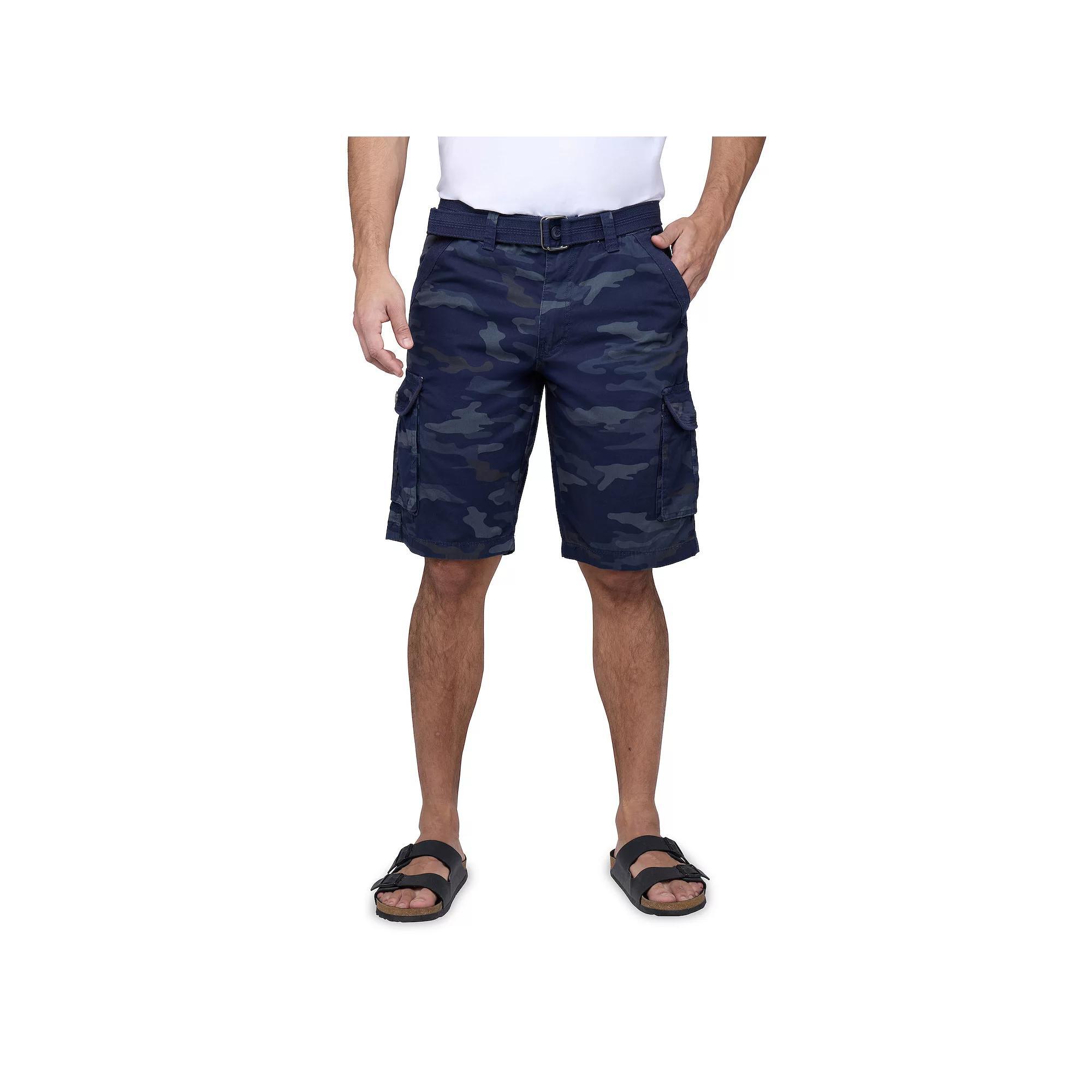 Men's RAW X by Xray Regular-Fit Belted Button Cargo Shorts, Size: 36, Black Product Image