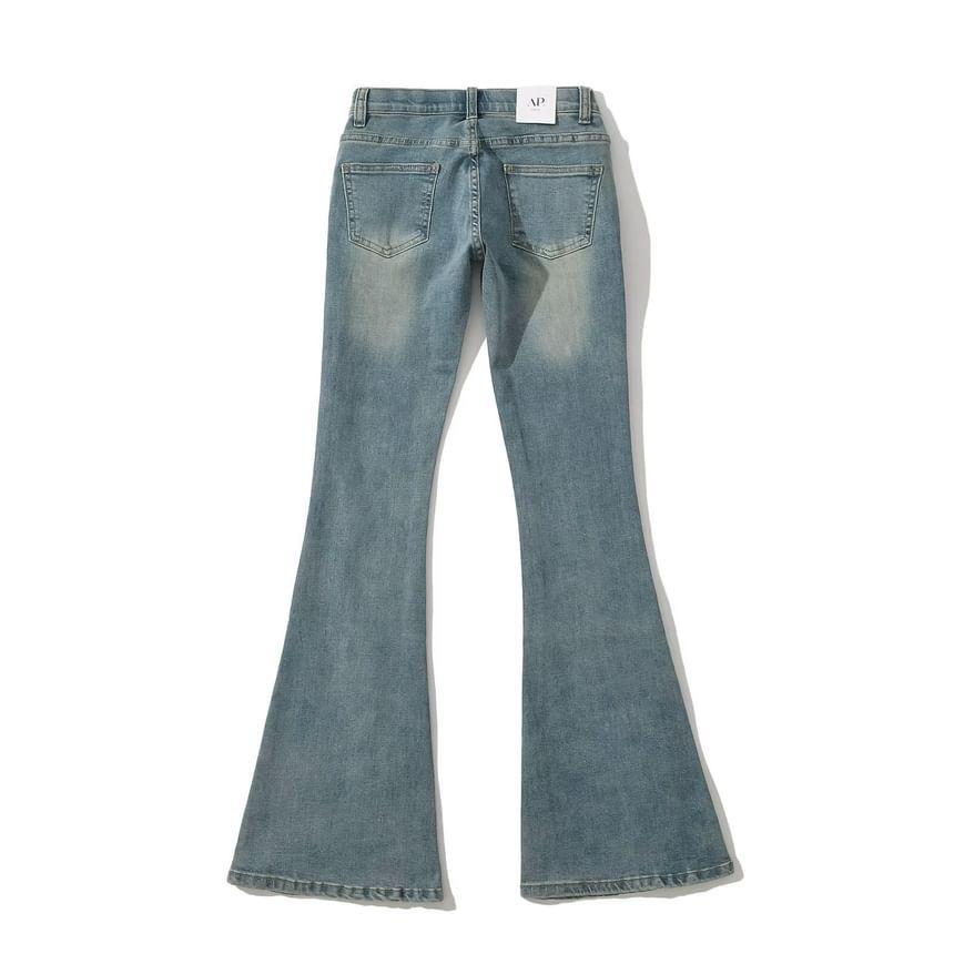 Mid Rise Washed Bootcut Jeans Product Image