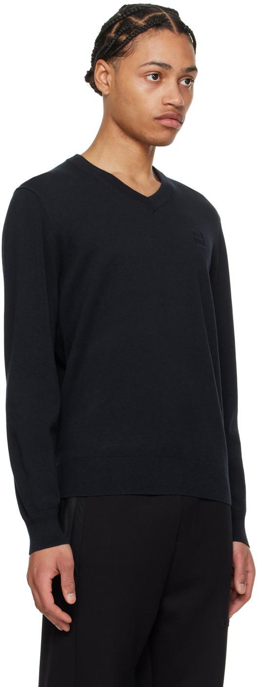 HUGO BOSS Navy Patch Sweater In 404-dark Blue Product Image