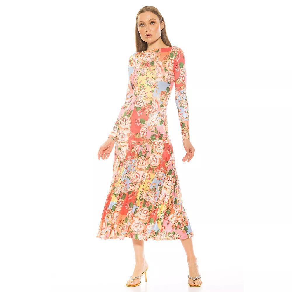 Women's ALEXIA ADMOR Khaite Long Sleeve Drop Waist Shirred Maxi Dress, Size: Large, Black Product Image