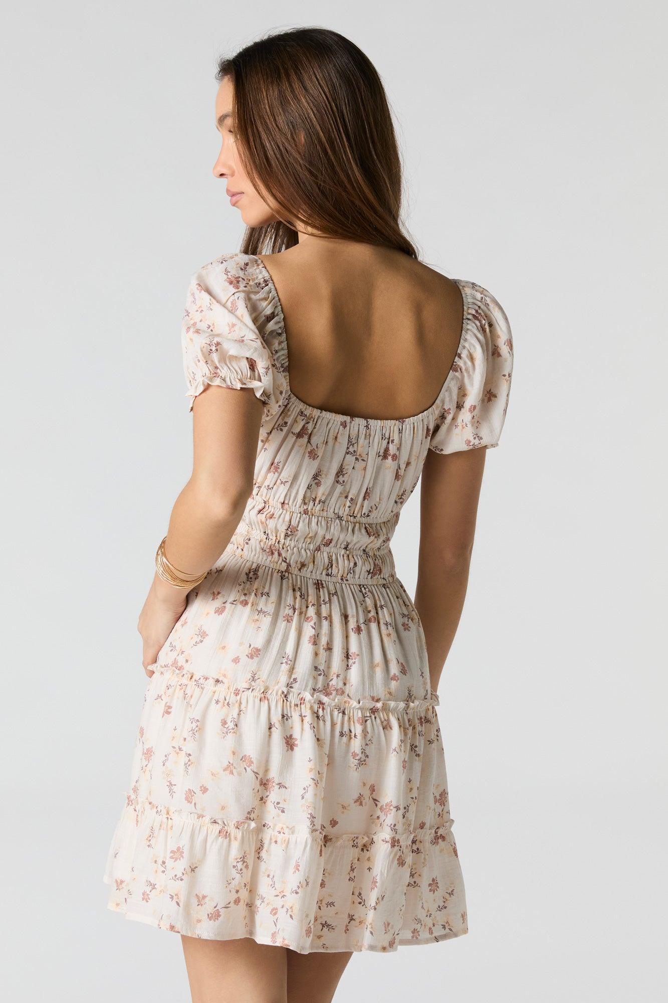 Smocked Tiered Mini Dress Female Product Image