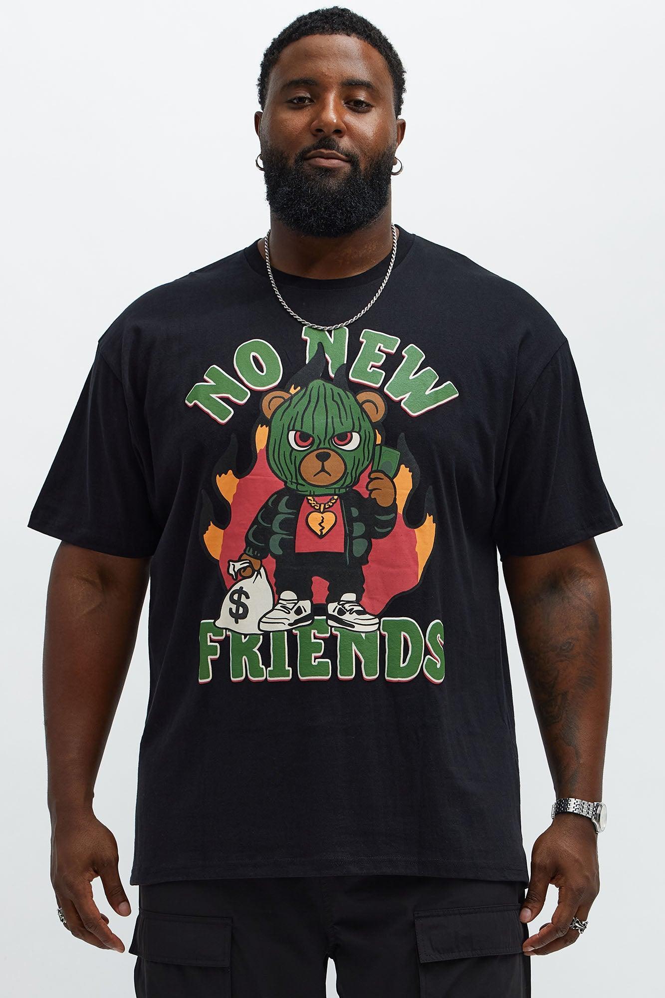 No New Friends Just New Money Short Sleeve Tee - Black Product Image