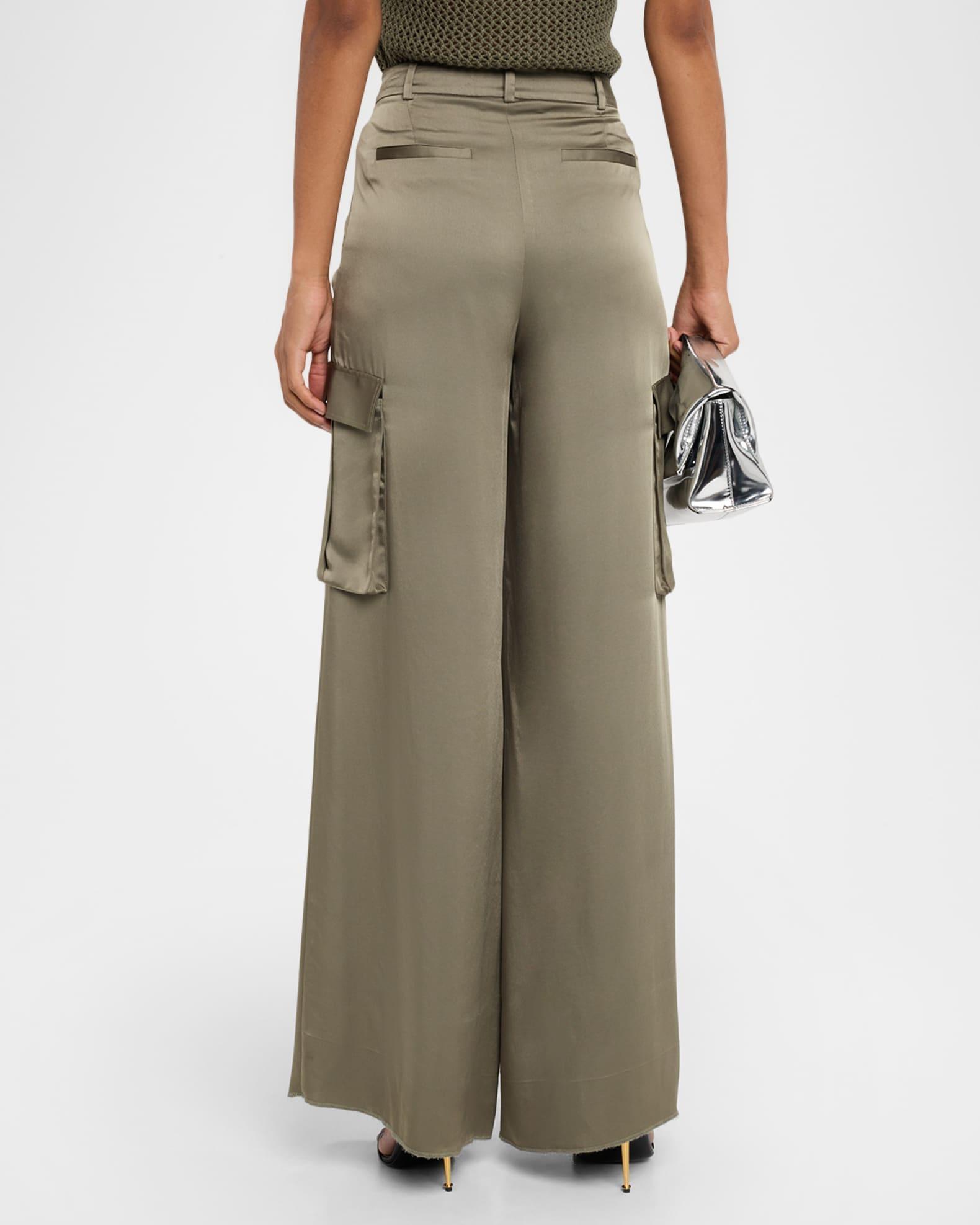 Maia Silky Satin Cargo Pants Product Image