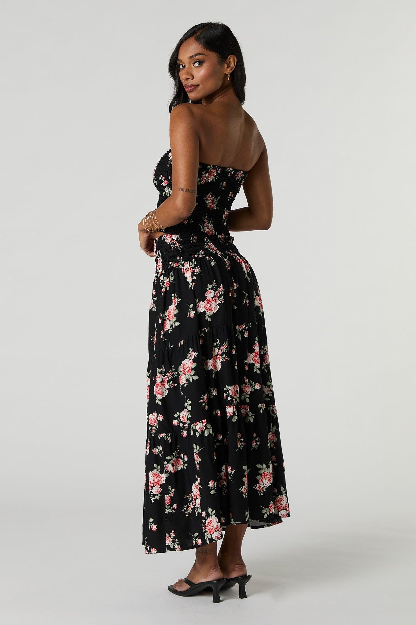 Floral Smocked Maxi Skirt Female Product Image