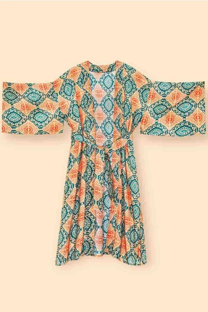 Cream Batik Kimono Gown Product Image