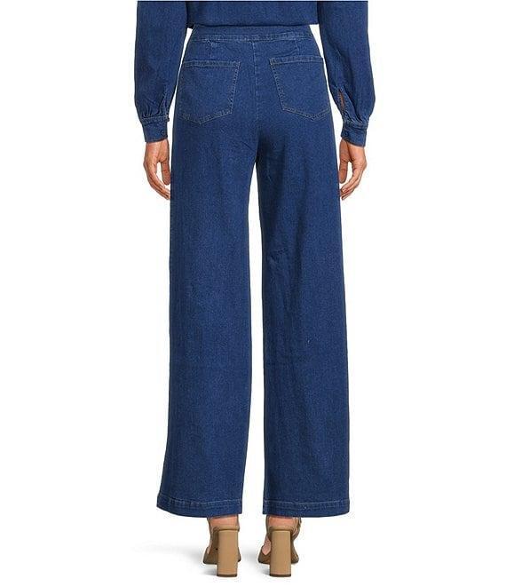Sugarlips Jamie Stretch Denim Emi High Waist Wide Leg Sailor Coordinating Pants Product Image