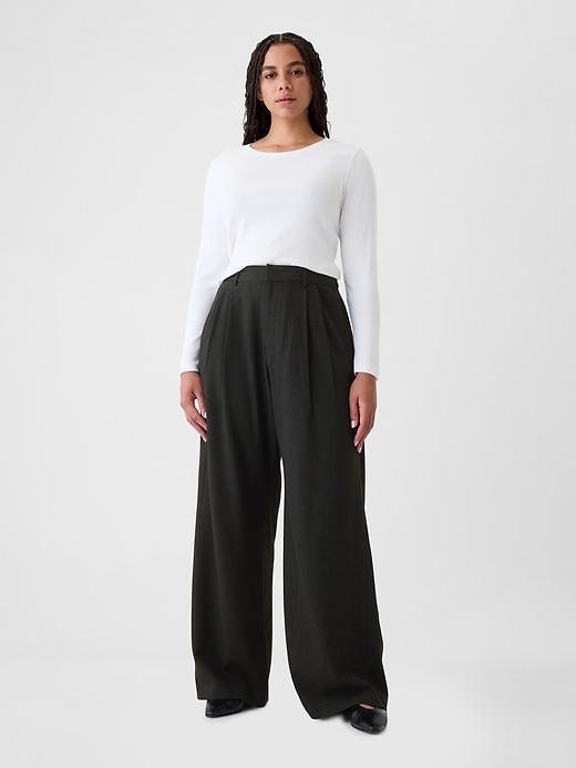 365 High Rise Brushed Twill Pleated Trousers Product Image