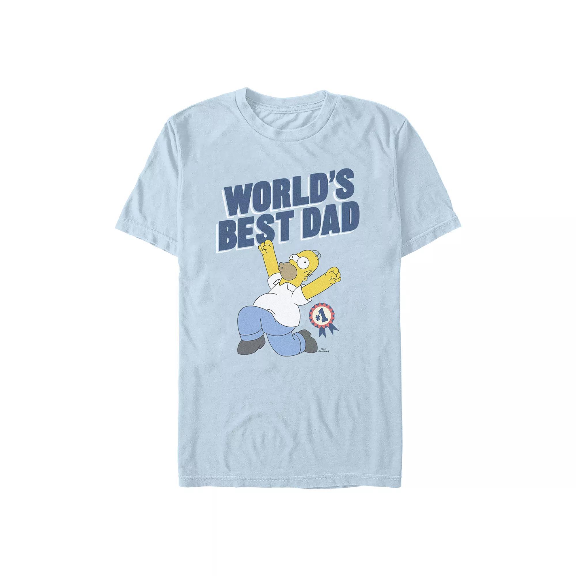 Men's The Simpons Homer World's Best Dad Graphic Tee, Size: Large, Light Blue Product Image