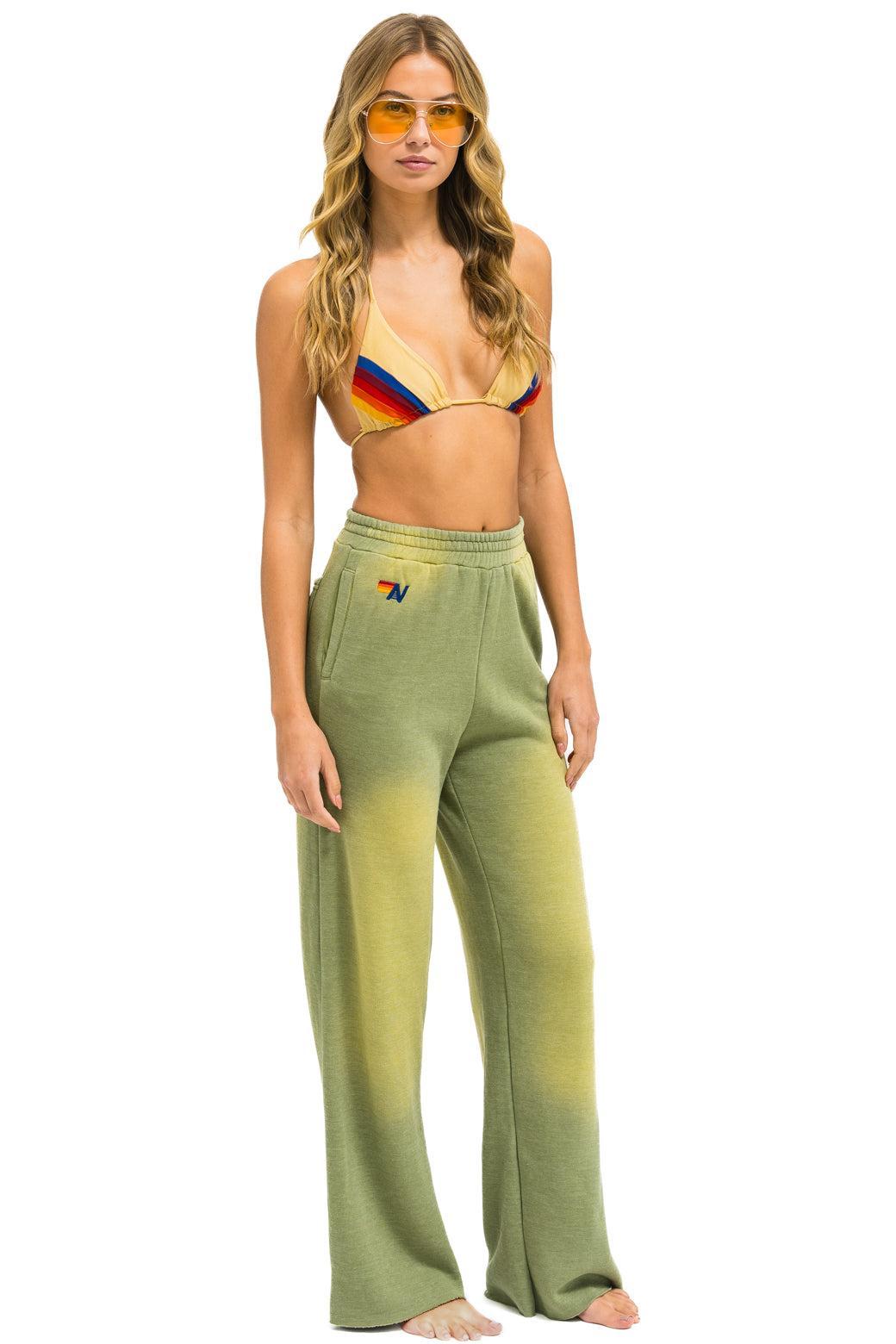 AN 3D WIDE LEG POCKET SWEATPANTS - FADED ARMY Female Product Image