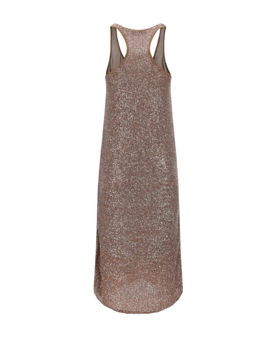 FABIANA FILIPPI Bright Sleeveless Dress In Brown Product Image