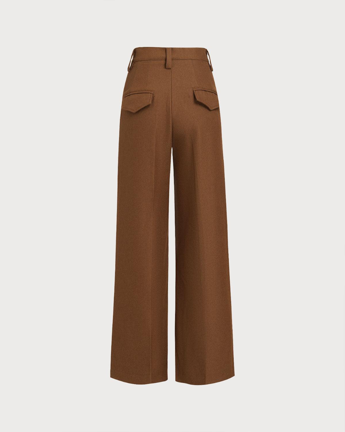 Caramel Natural Waisted Straight Casual Pants Product Image