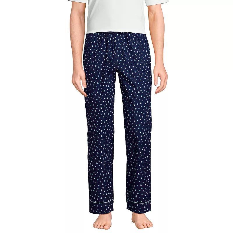 Men's Lands' End Essential Pajama Pants, Size: Medium, Gray Mist Sails Product Image