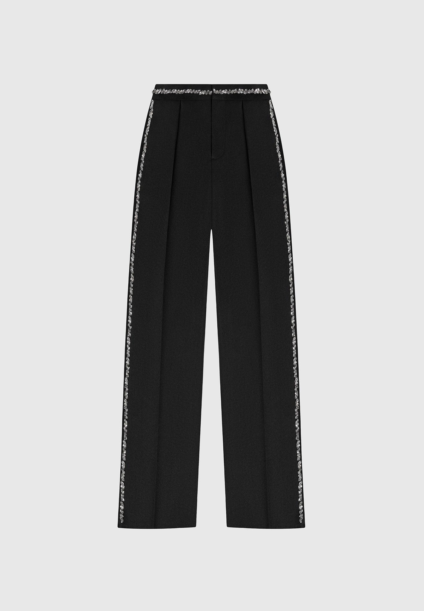 Embellished Tailored Trousers - Black Female Product Image