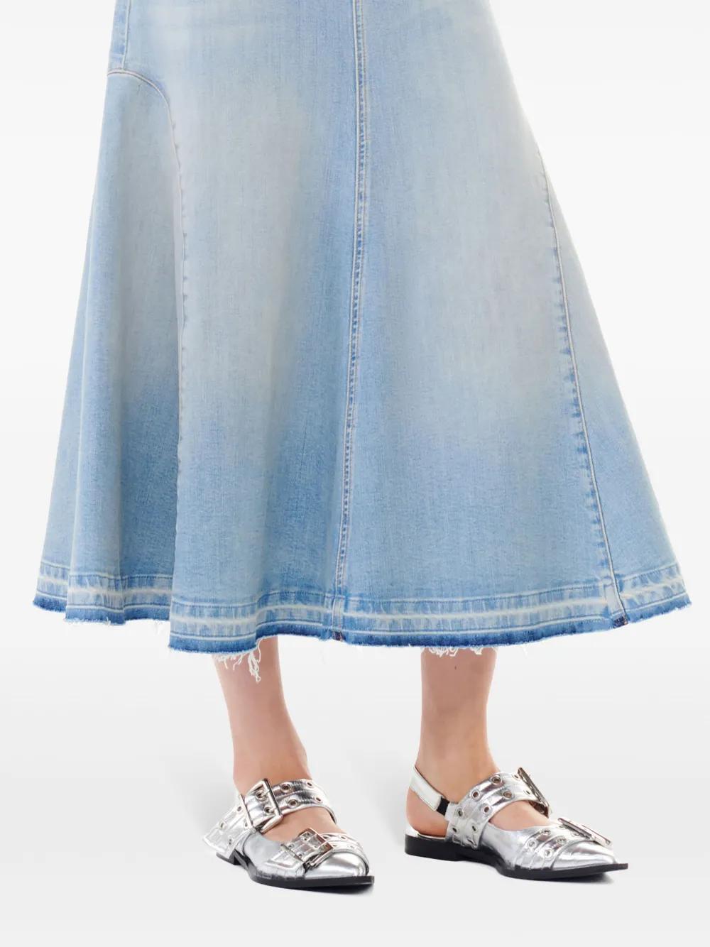 double-buckled metallic-effect ballerina shoes Product Image