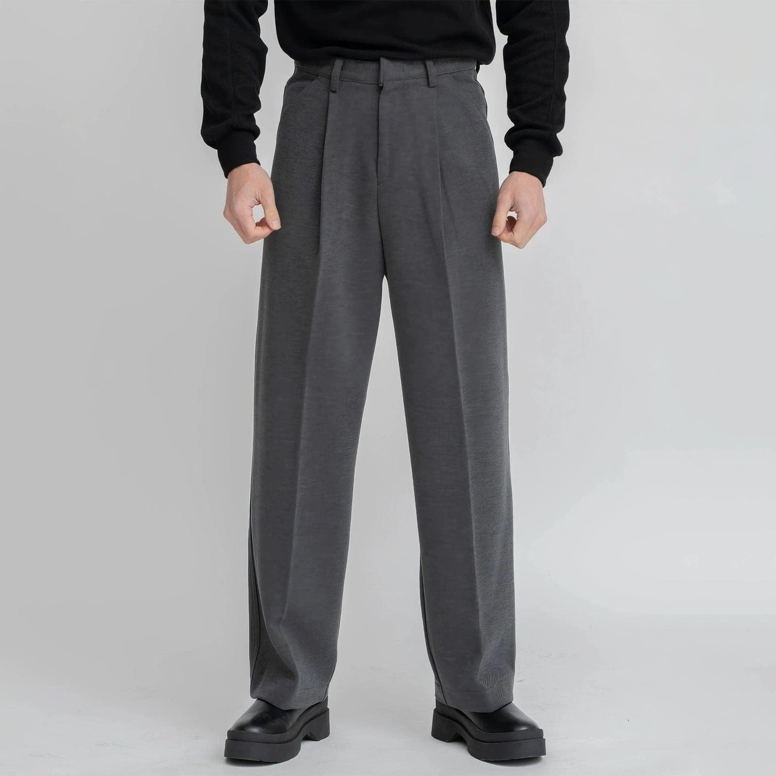 RT No. 12329 PLEATED FOLDED STRAIGHT CASUAL PANTS Product Image