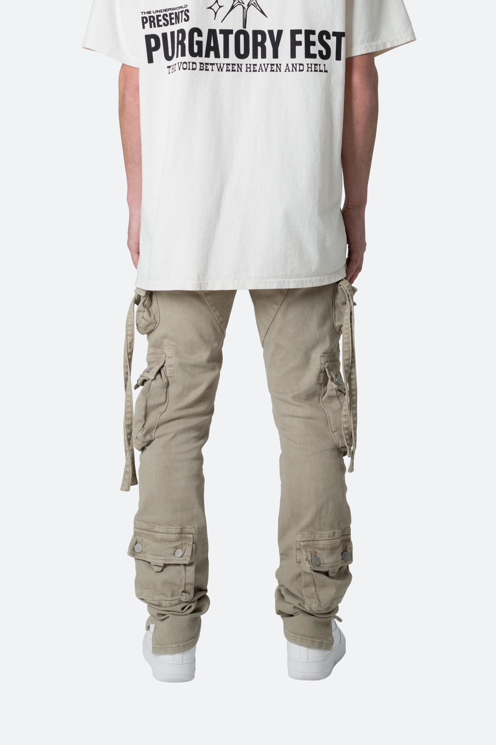 D152 Cargo Straight Denim - Brown Product Image