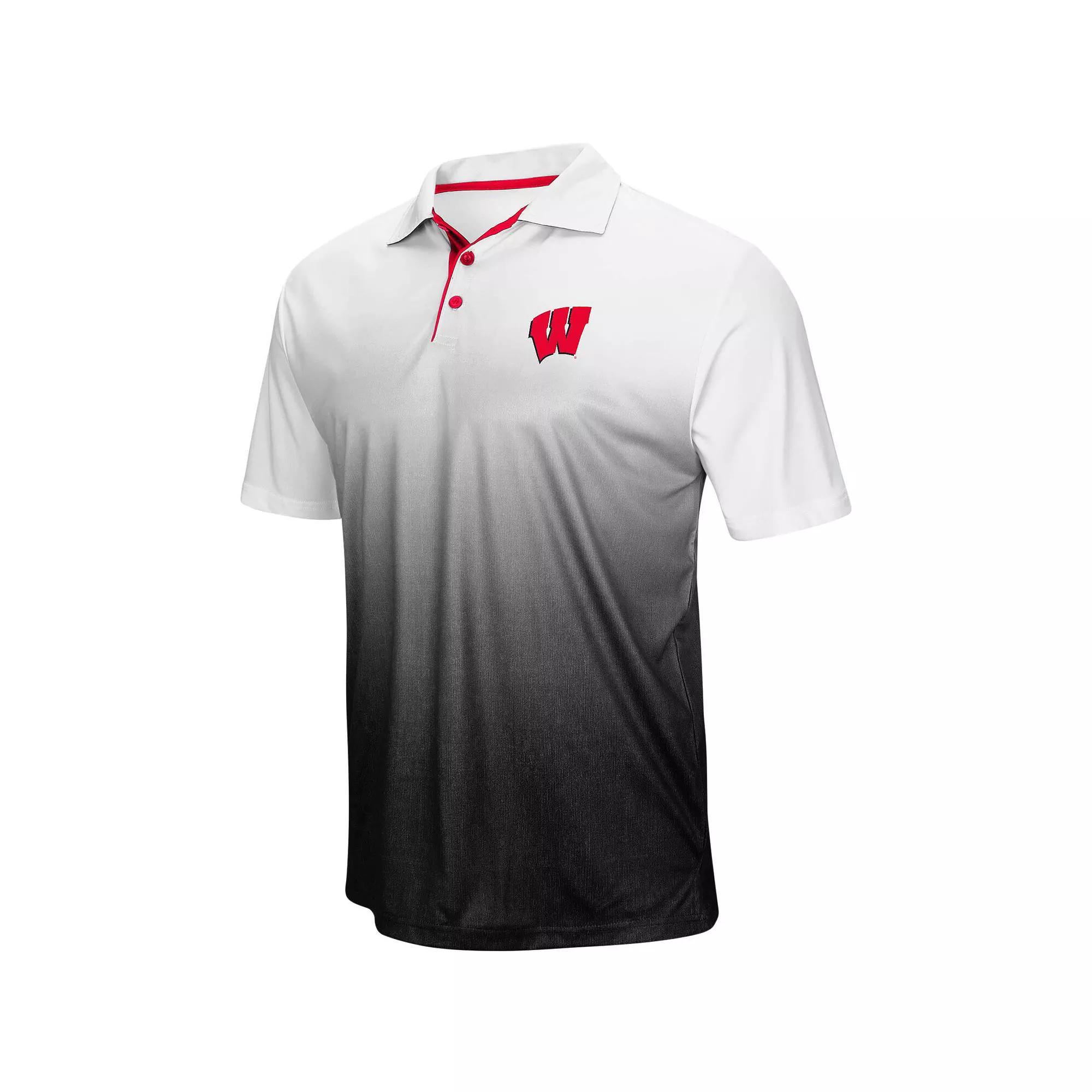 Men's Colosseum Heathered Gray Wisconsin Badgers Magic Team Logo Polo, Size: Small, Grey Product Image
