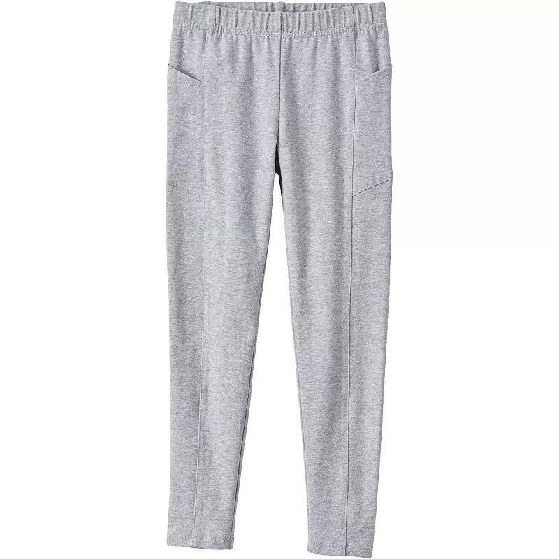 Girls 2-20 Lands' End Tough Cotton Legging with Pocket in Regular and Plus, Girl's, Size: XL(14/16), Gray Grey Product Image