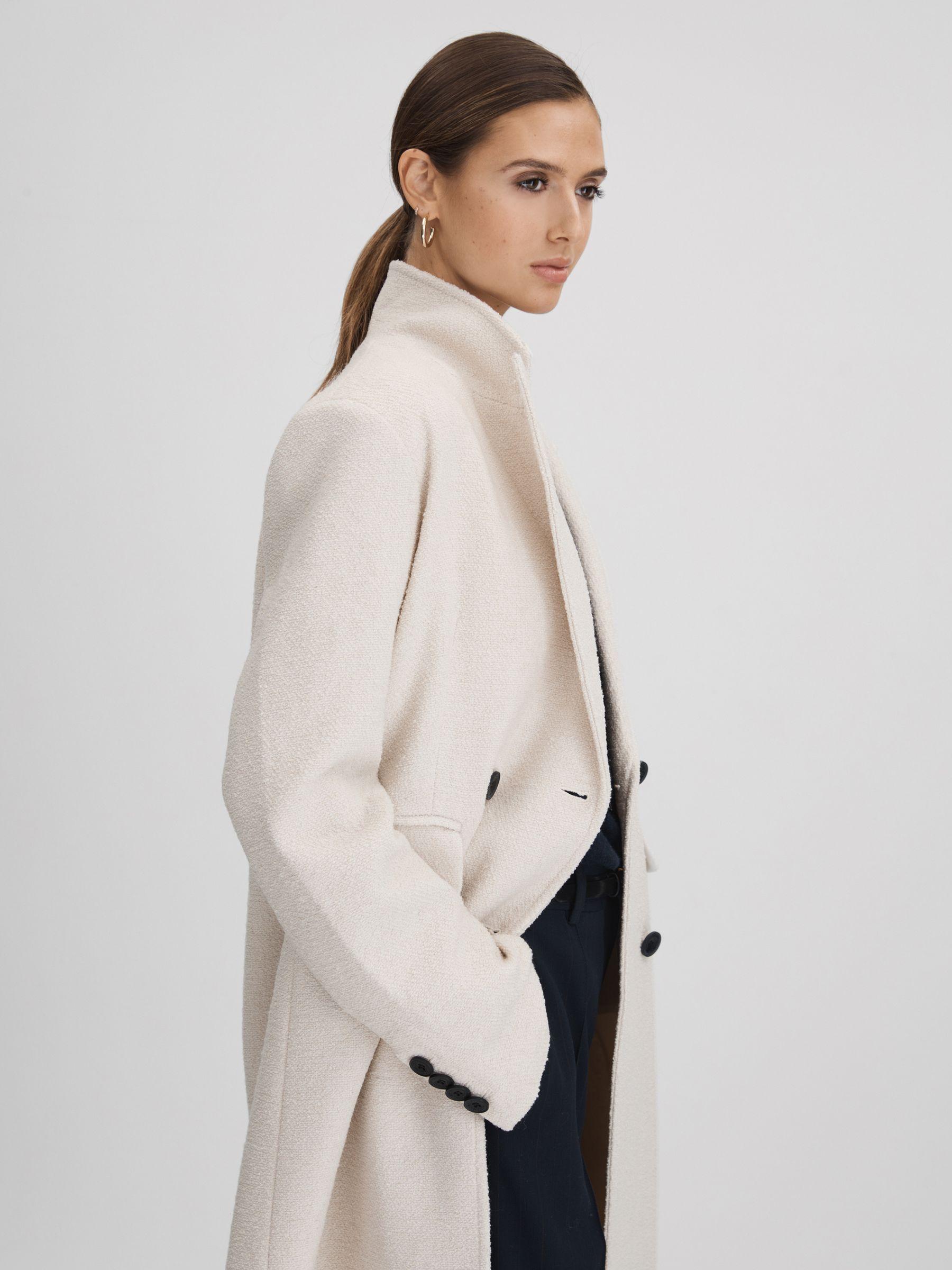 Meotine Wool Blend Boucle Coat in Cream Product Image