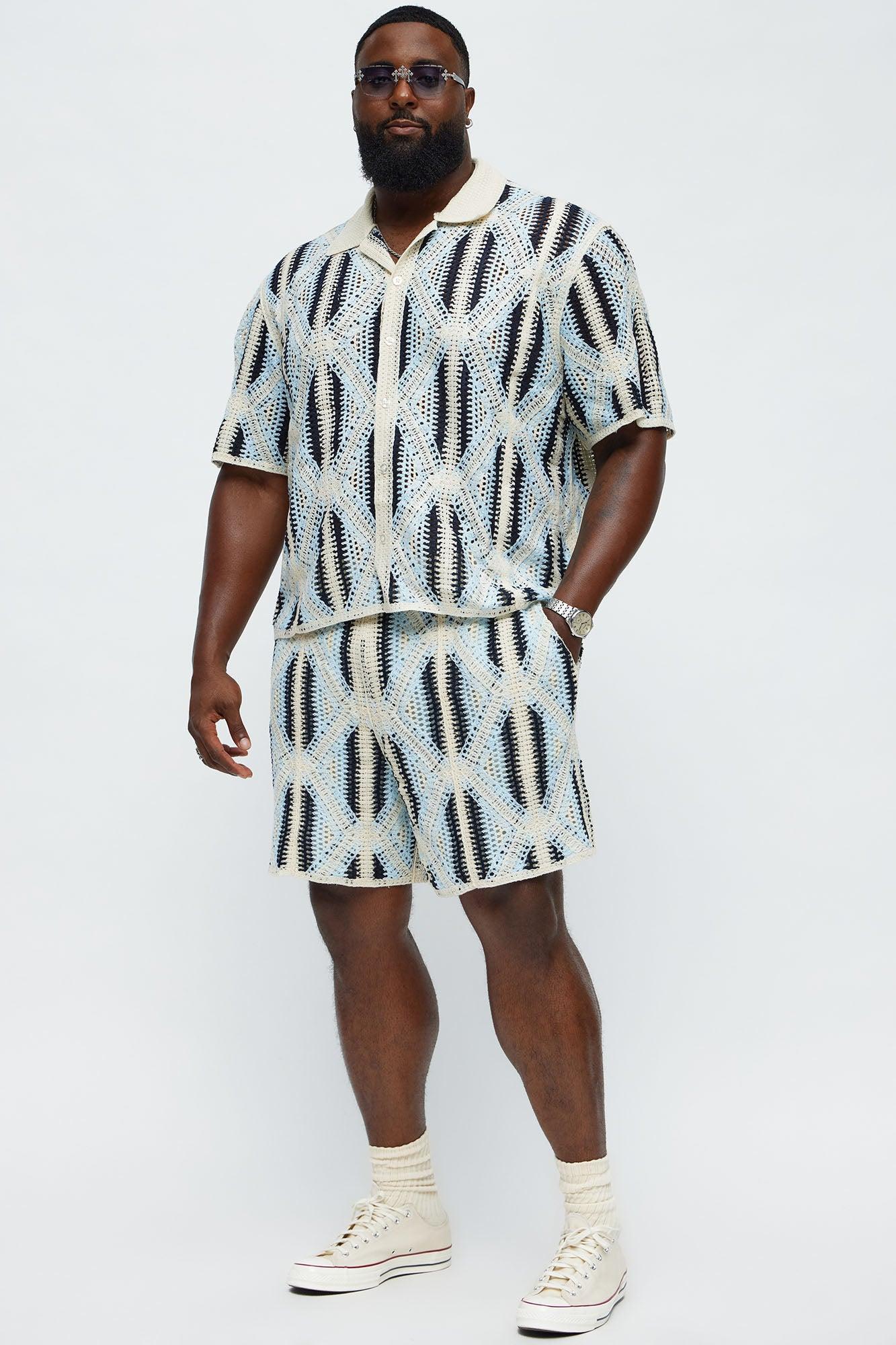 Triangles Knit Short - Blue/combo Product Image