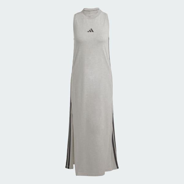 Women's adidas 3-Stripes Long Racerback Sportswear Dress, Size: XS, Clear Pink White Product Image