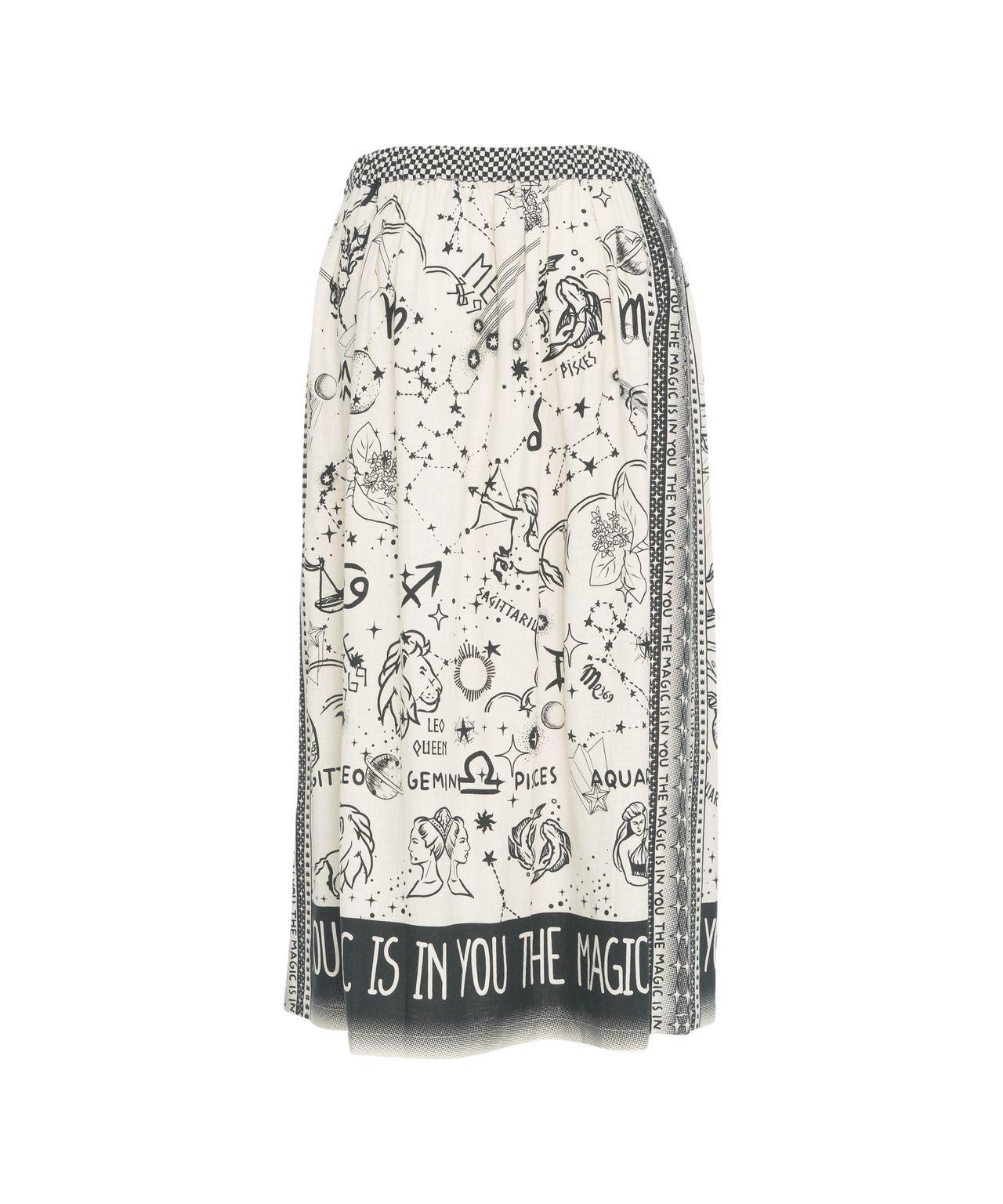 Linen blend skirt with print Product Image